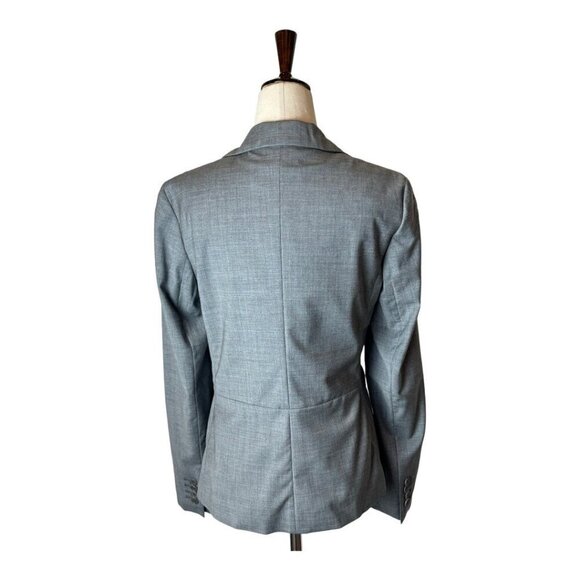Talbots Blazer Women 2 Gray Wool Blend Single Breasted One Button Close Kate Fit - Picture 3 of 12
